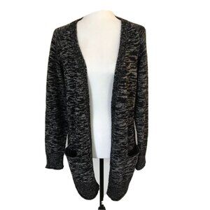ARITZIA WILFRED FREE Cardigan Sweater Size Medium Black White Merino Alpaca